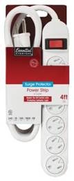 slide 1 of 6, Essential Everyday Power Strip, Surge Protector, 6 Outlet, 4 Feet, 1 ct