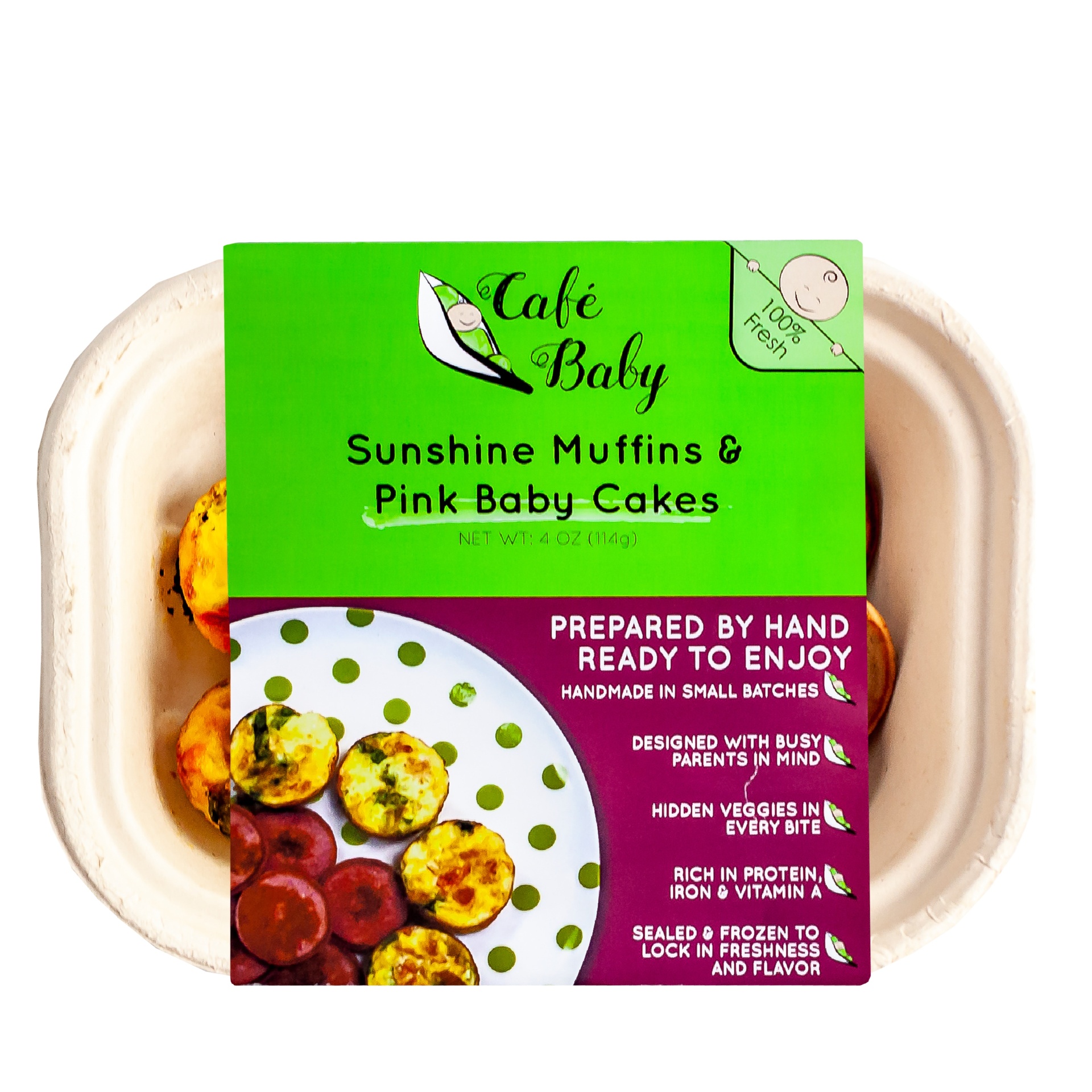 slide 1 of 1, Café Baby Sunshine Muffins & Pink Baby Cakes Meal Box, 6 oz