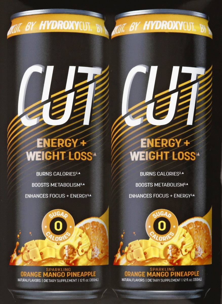 slide 2 of 9, Cut by Hydroxycut 4 Pack Sparkling Orange Mango Pineapple Energy Drink 4 ea - 4 ct, 4 ct