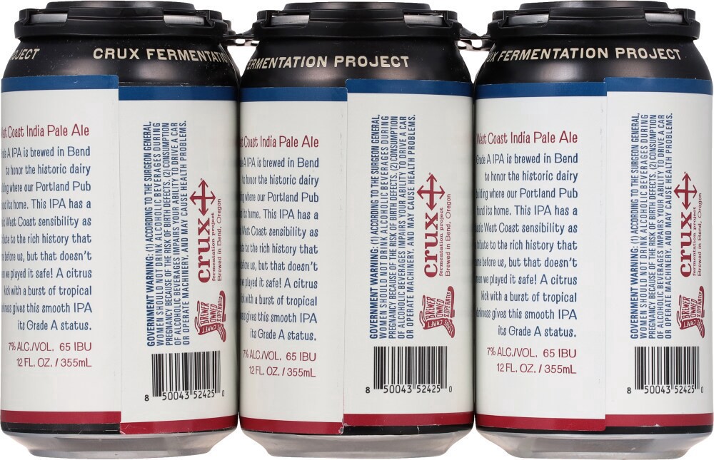 slide 2 of 4, Crux Fermentation Project Grade A IPA Craft Beer, 6 ct; 12 fl oz