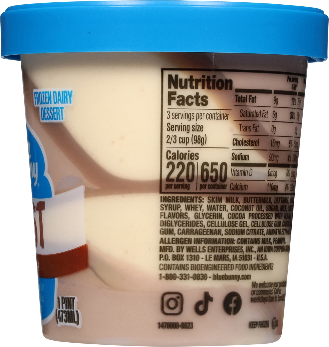 slide 7 of 12, Blue Bunny Twist Candy Bar Frozen Dessert, 16 fl oz Pint, 1 pint