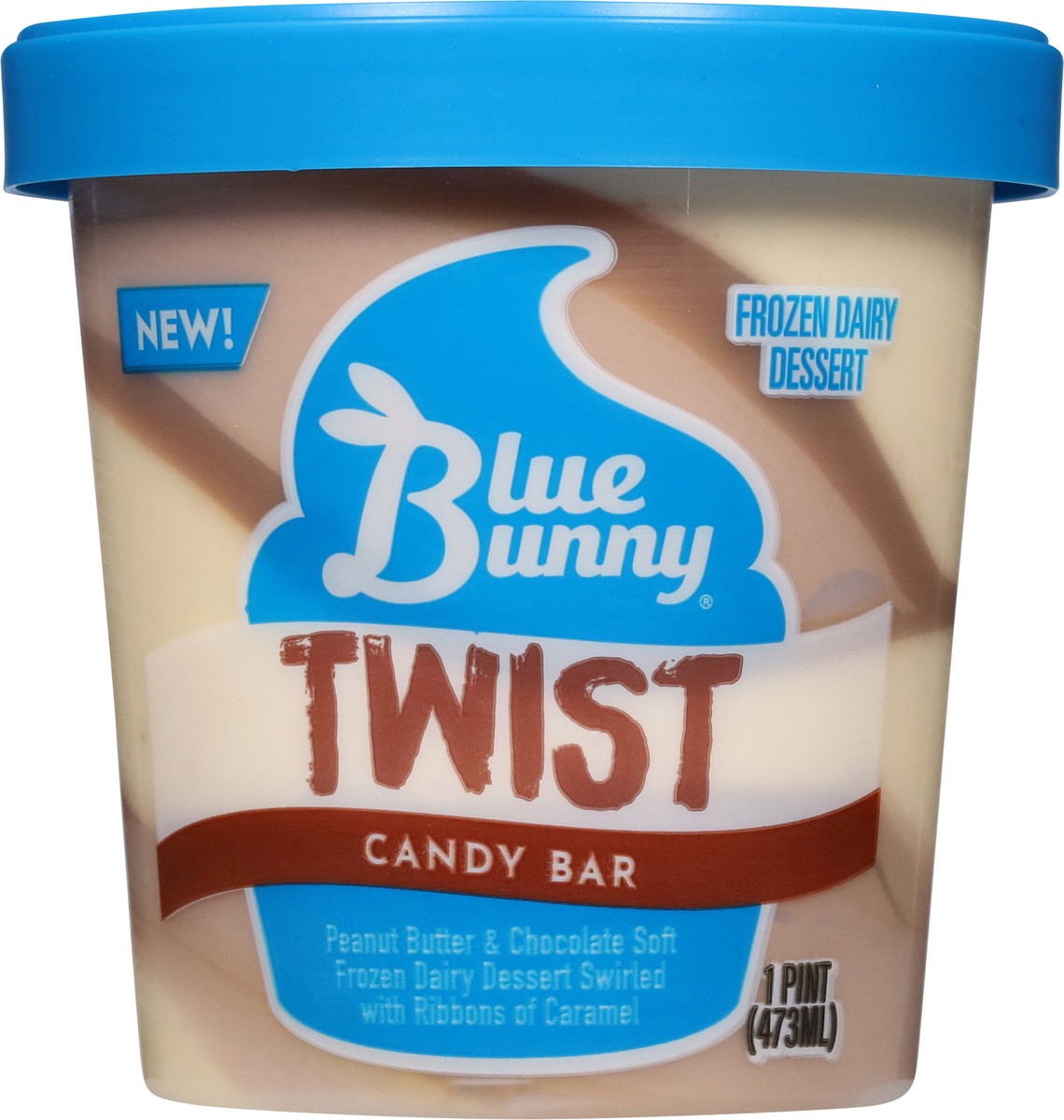 slide 6 of 12, Blue Bunny Twist Candy Bar Frozen Dessert, 16 fl oz Pint, 1 pint