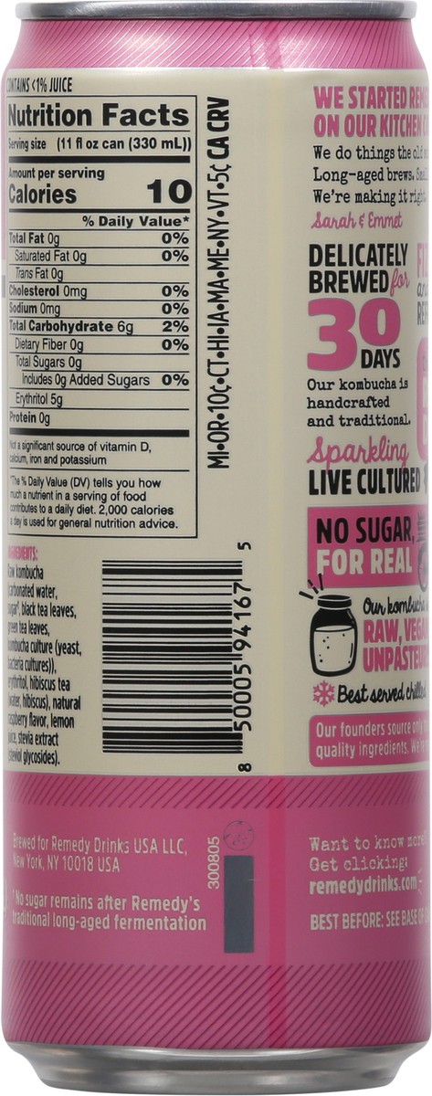 slide 7 of 13, Remedy Raspberry Lemonade Kombucha- 11 fl oz, 11 fl oz