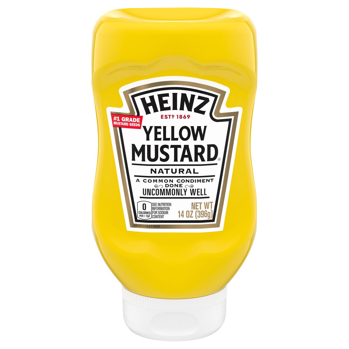 slide 1 of 5, Heinz 100% Natural Yellow Mustard, 14 oz Bottle, 14 oz