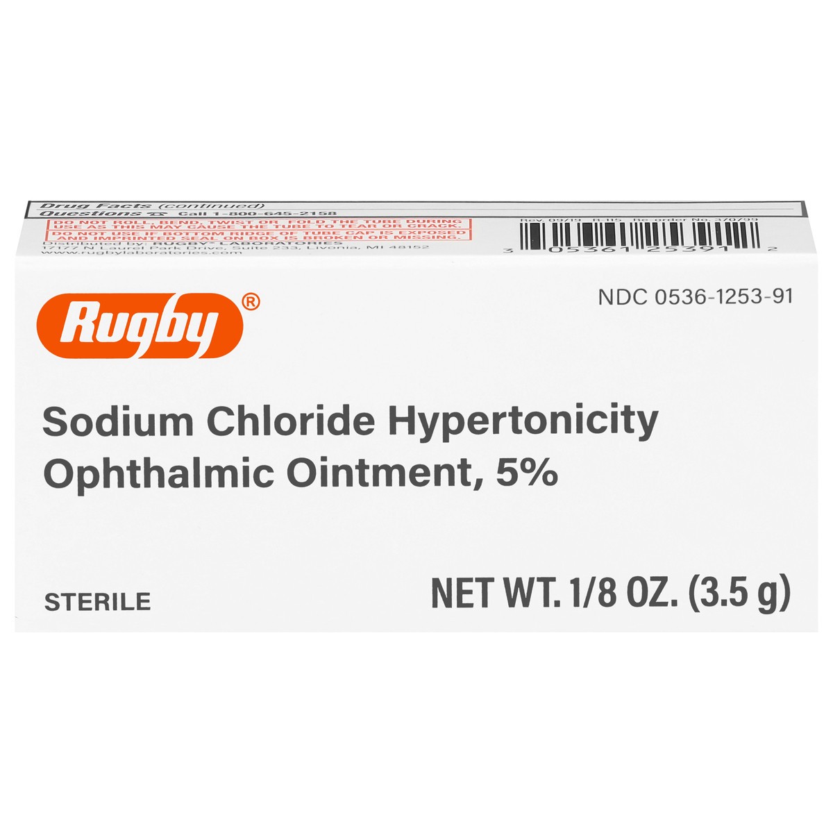 slide 1 of 13, Rugby Sodium Chloride Hypertonicity Ophthalmic Ointment 0.125 oz, 0.12 oz