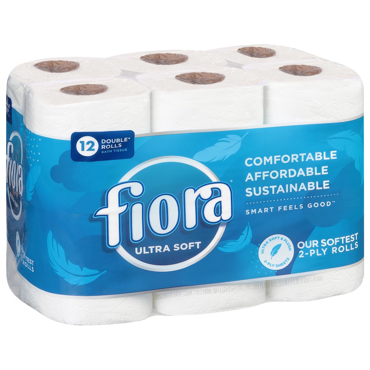 slide 6 of 9, Fiora 2-Ply Double Rolls Ultra Soft Unscented Bath Tissue 12 ea, 12 ct