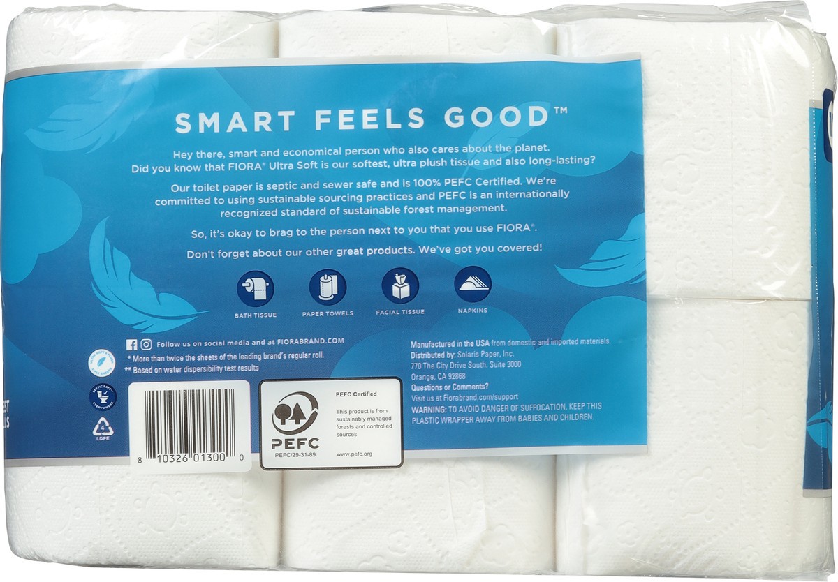 slide 2 of 9, Fiora 2-Ply Double Rolls Ultra Soft Unscented Bath Tissue 12 ea, 12 ct