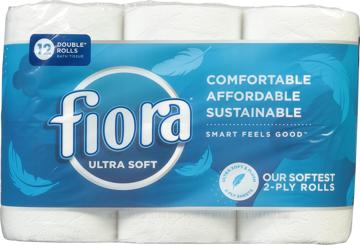 slide 9 of 9, Fiora 2-Ply Double Rolls Ultra Soft Unscented Bath Tissue 12 ea, 12 ct