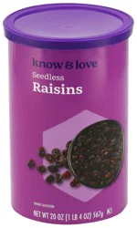 Know and Love Seedless Raisins 20 oz