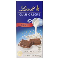 Lindt CLASSIC RECIPE Crispy Milk Chocolate Candy Bar
