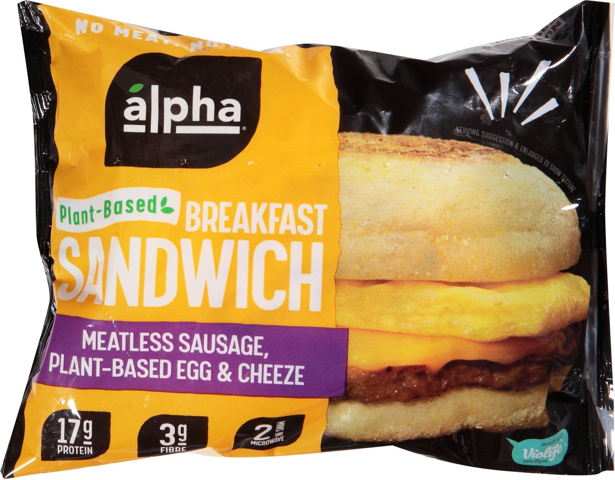 slide 6 of 9, Alpha Meatless Sausage, Plant-Based Egg & Cheeze Breakfast Sandwich 5.5 oz, 5.5 oz