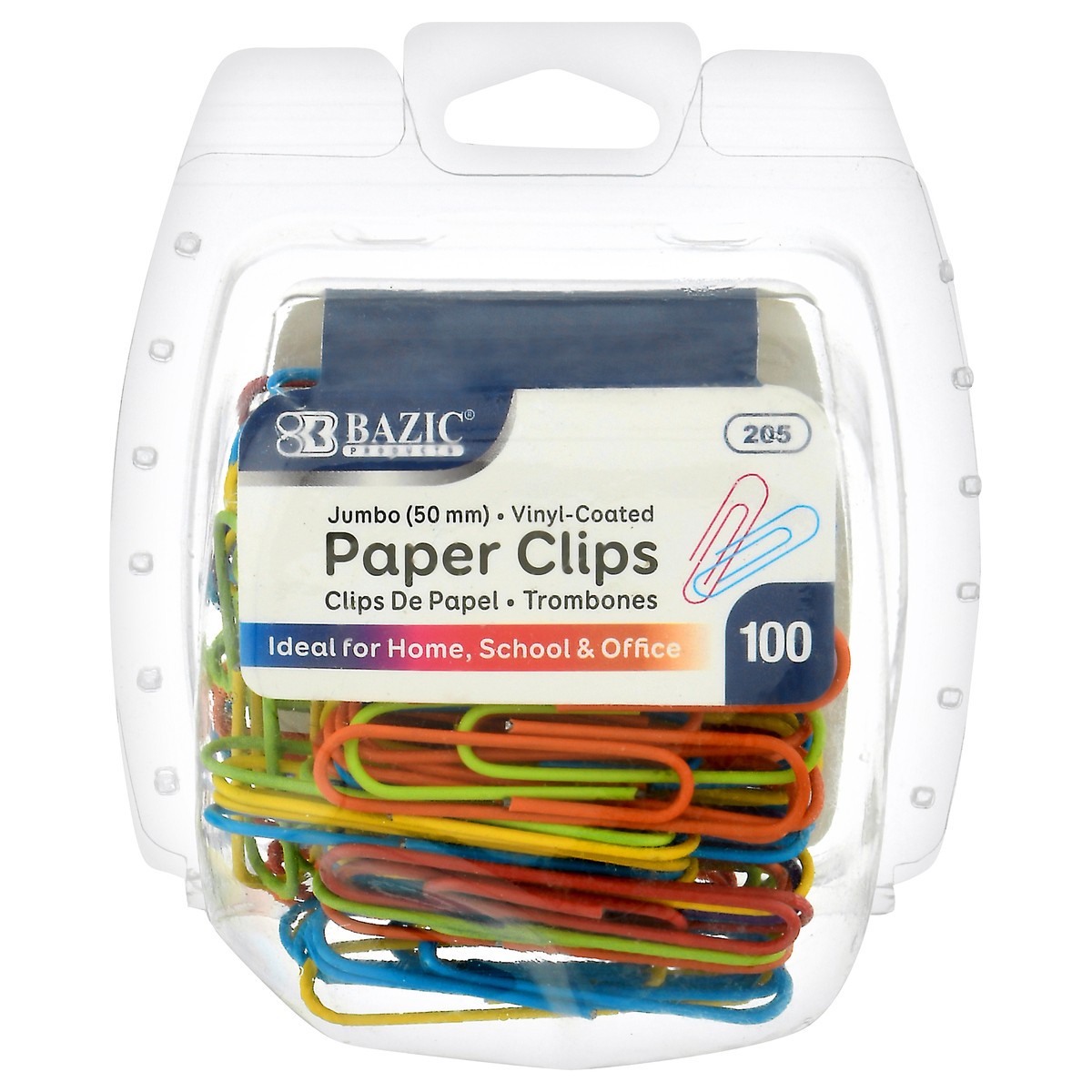 slide 1 of 11, Bazic Vinyl-Coated Jumbo Paper Clips 100 ea, 100 ct