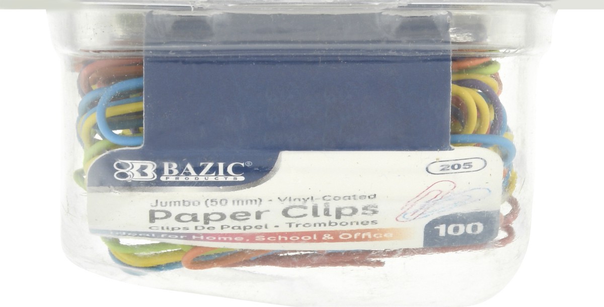 slide 10 of 11, Bazic Vinyl-Coated Jumbo Paper Clips 100 ea, 100 ct