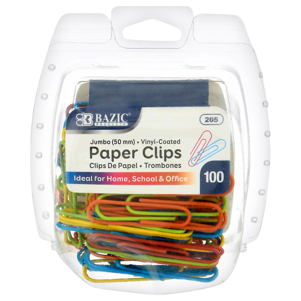 slide 11 of 11, Bazic Vinyl-Coated Jumbo Paper Clips 100 ea, 100 ct