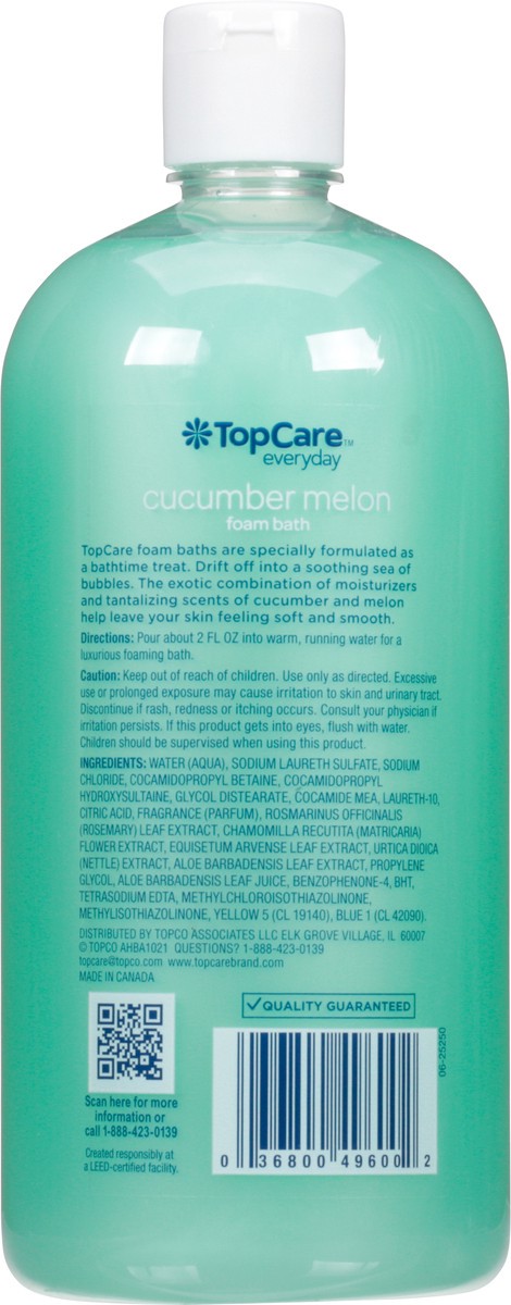 slide 9 of 15, TopCare Foam Bath, Cucumber Melon, 32 fl oz