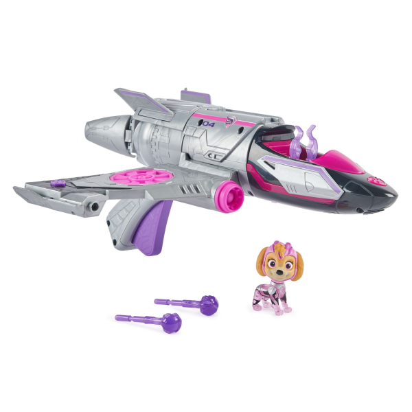 slide 3 of 9, PAW Patrol: The Mighty Movie, Transforming Rescue Jet with Skye Mighty Pups Action Figure, Lights and Sounds, Kids Toys for Boys & Girls 3+, 1 ct