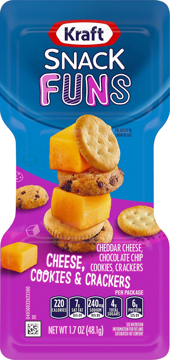 slide 13 of 14, Kraft Trios Cookies & Crackers SnackFUNS, Individually Sealed Single-Serve Snack , 1.7 oz Package, 1.7 oz