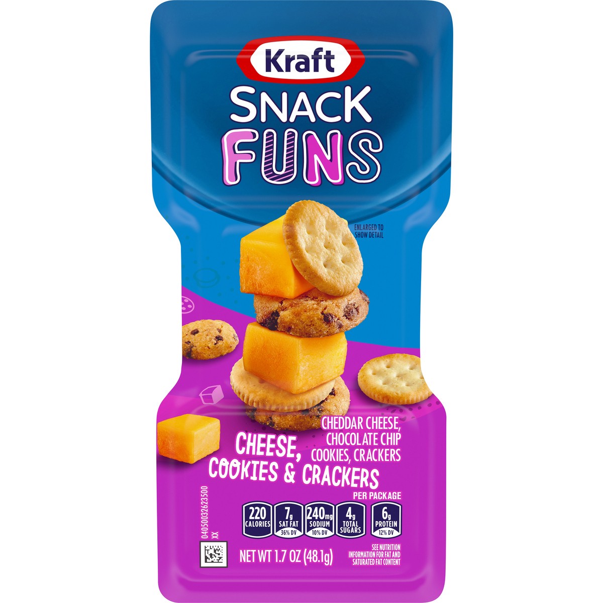 slide 1 of 14, Kraft Trios Cookies & Crackers SnackFUNS, Individually Sealed Single-Serve Snack , 1.7 oz Package, 1.7 oz