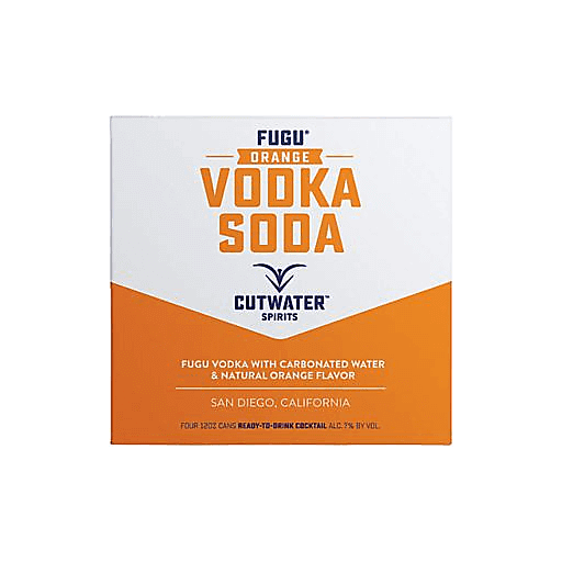 slide 1 of 1, Cutwater Spirits Fugu Vodka Soda Orange, 4 ct; 12 oz