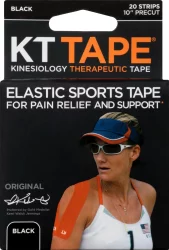 KT Tape Original Elastic Sports Tape Strips - Black