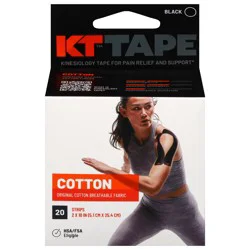 KT Tape Black Original Cotton Kinesiology Tape - 20 Each