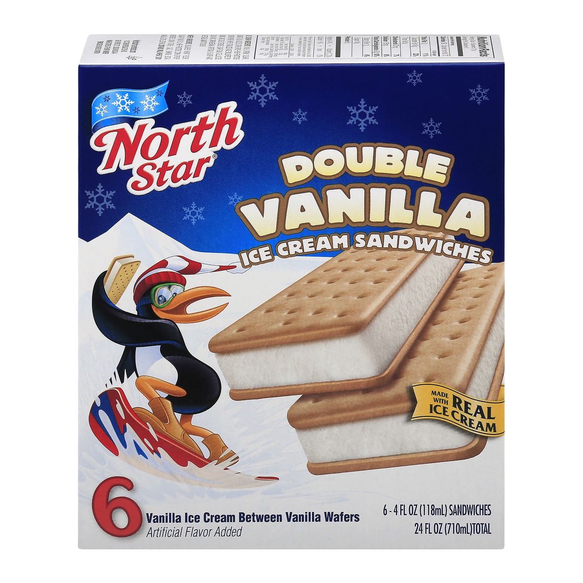 slide 1 of 10, North Star Vanilla Ice Cream Sandwiches, 6 ct; 4 fl oz