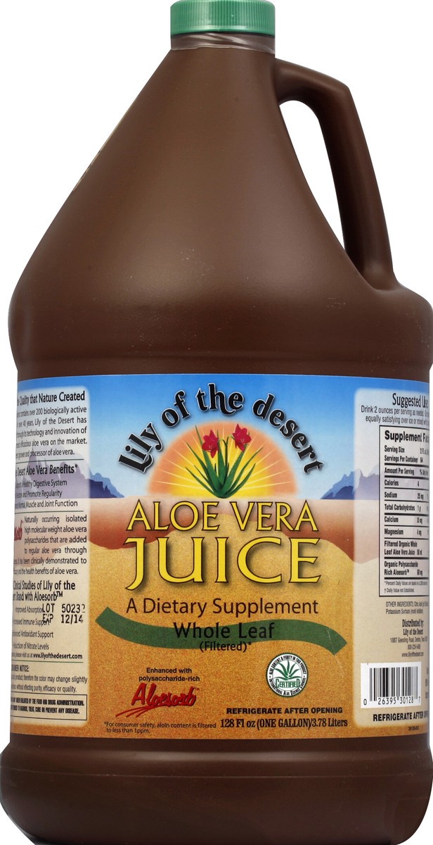 slide 2 of 2, Lily of the Desert OG Aloe Vera Juice Whole Leaf, 128 oz