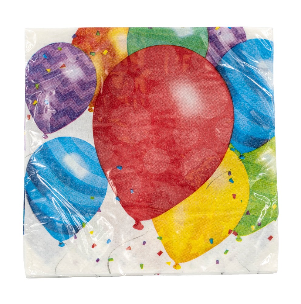 slide 1 of 4, Creative Converting Balloon Blast Beverage Napkin, 16 ct