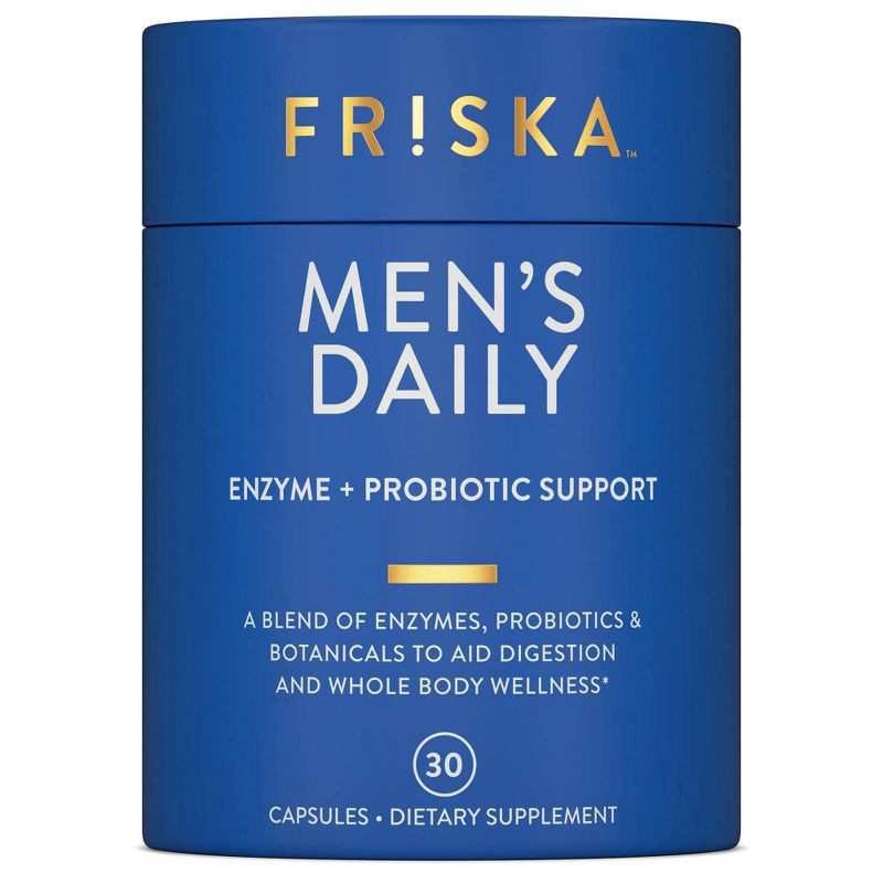 slide 4 of 8, FRISKA Men's Daily Digestive Enzyme and Probiotics Supplement with Lactase and B Vitamins - 30ct, 30 ct