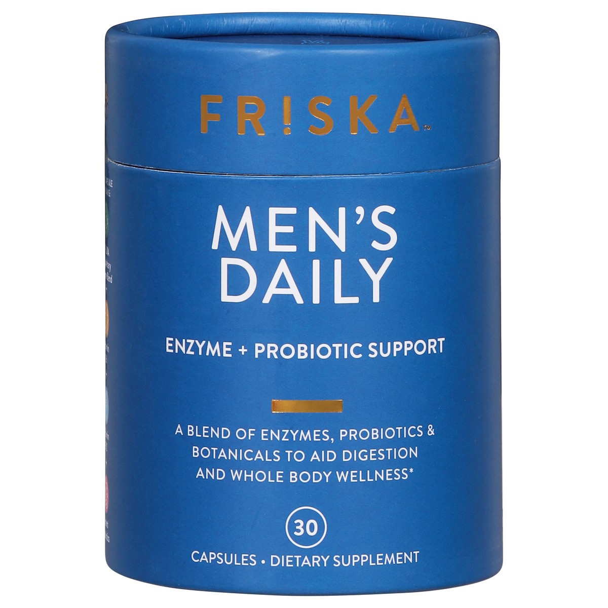 slide 1 of 8, FRISKA Men's Daily Digestive Enzyme and Probiotics Supplement with Lactase and B Vitamins - 30ct, 30 ct