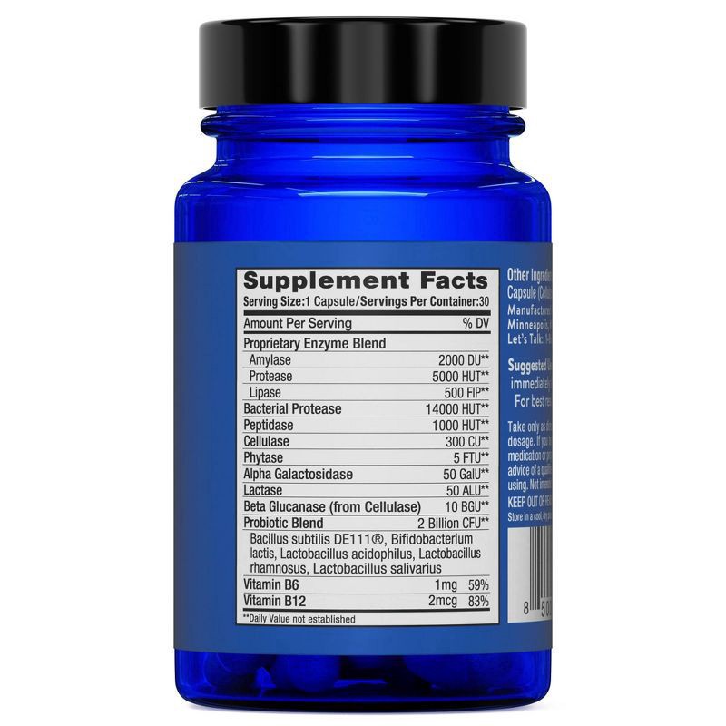 slide 5 of 8, FRISKA Men's Daily Digestive Enzyme and Probiotics Supplement with Lactase and B Vitamins - 30ct, 30 ct