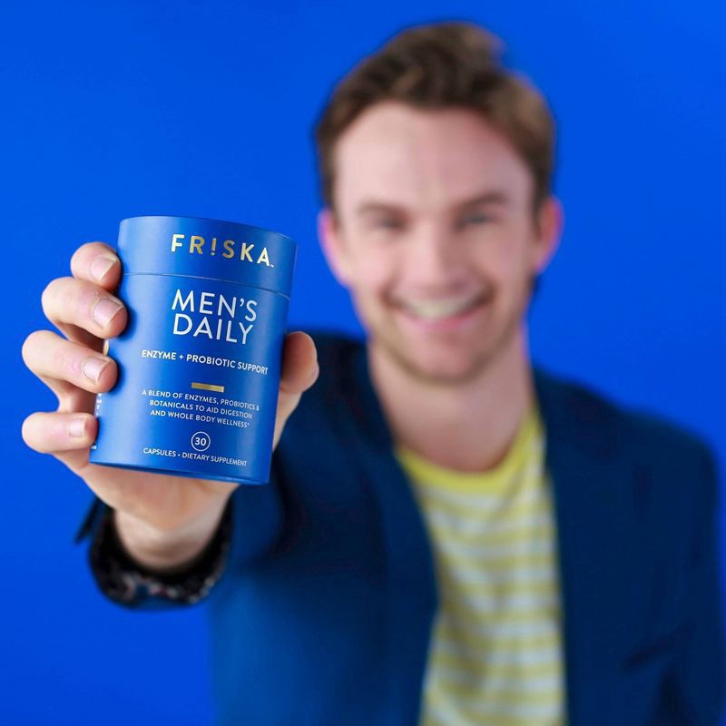 slide 8 of 8, FRISKA Men's Daily Digestive Enzyme and Probiotics Supplement with Lactase and B Vitamins - 30ct, 30 ct