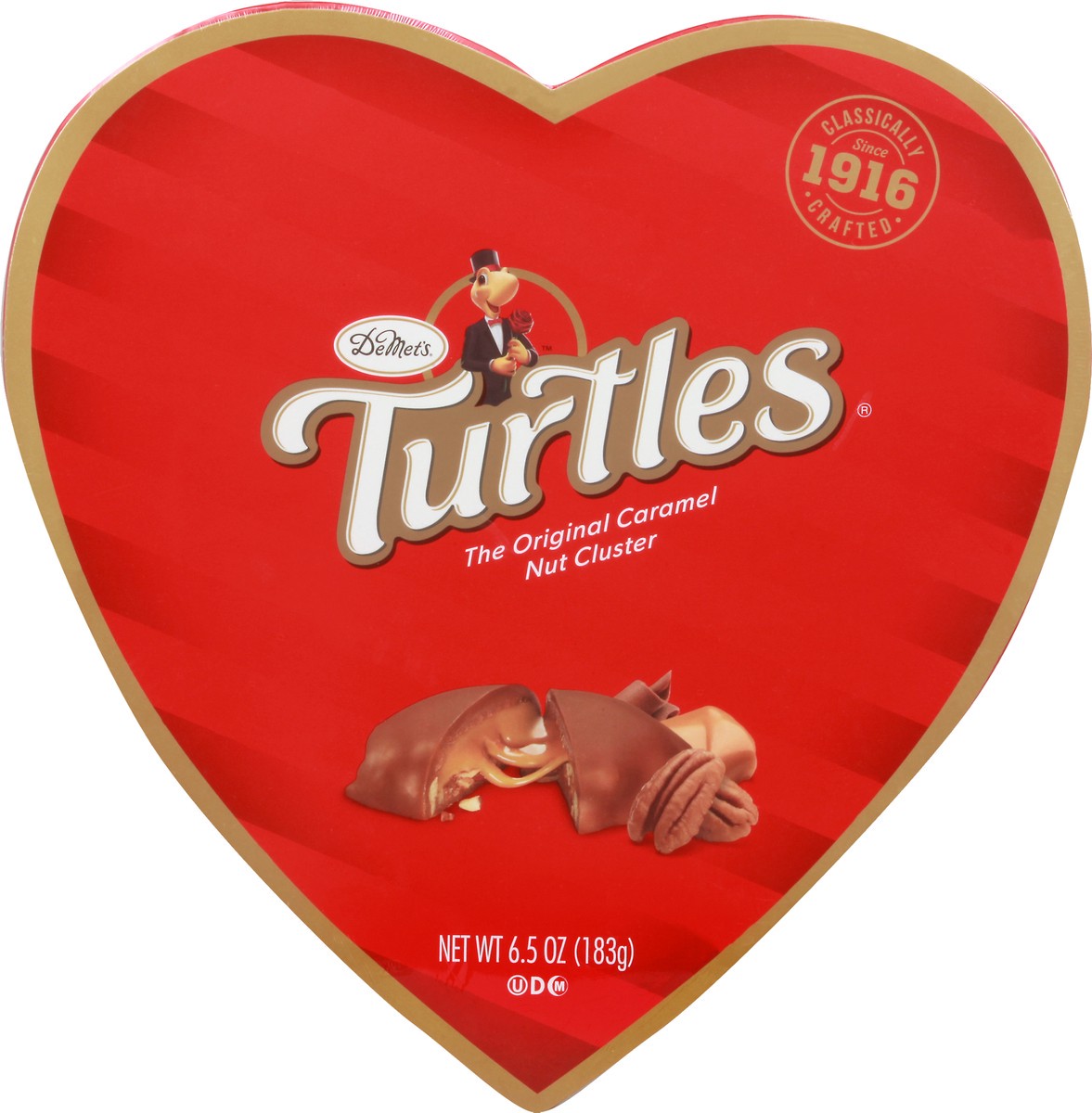 slide 4 of 7, DeMet's Demets Valentine Turtles Milk Choc Heart, 6.5 oz