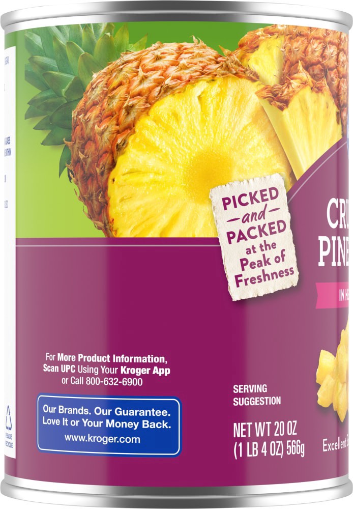 slide 3 of 4, Kroger Crushed Pineapple In Heavy Syrup, 20 oz