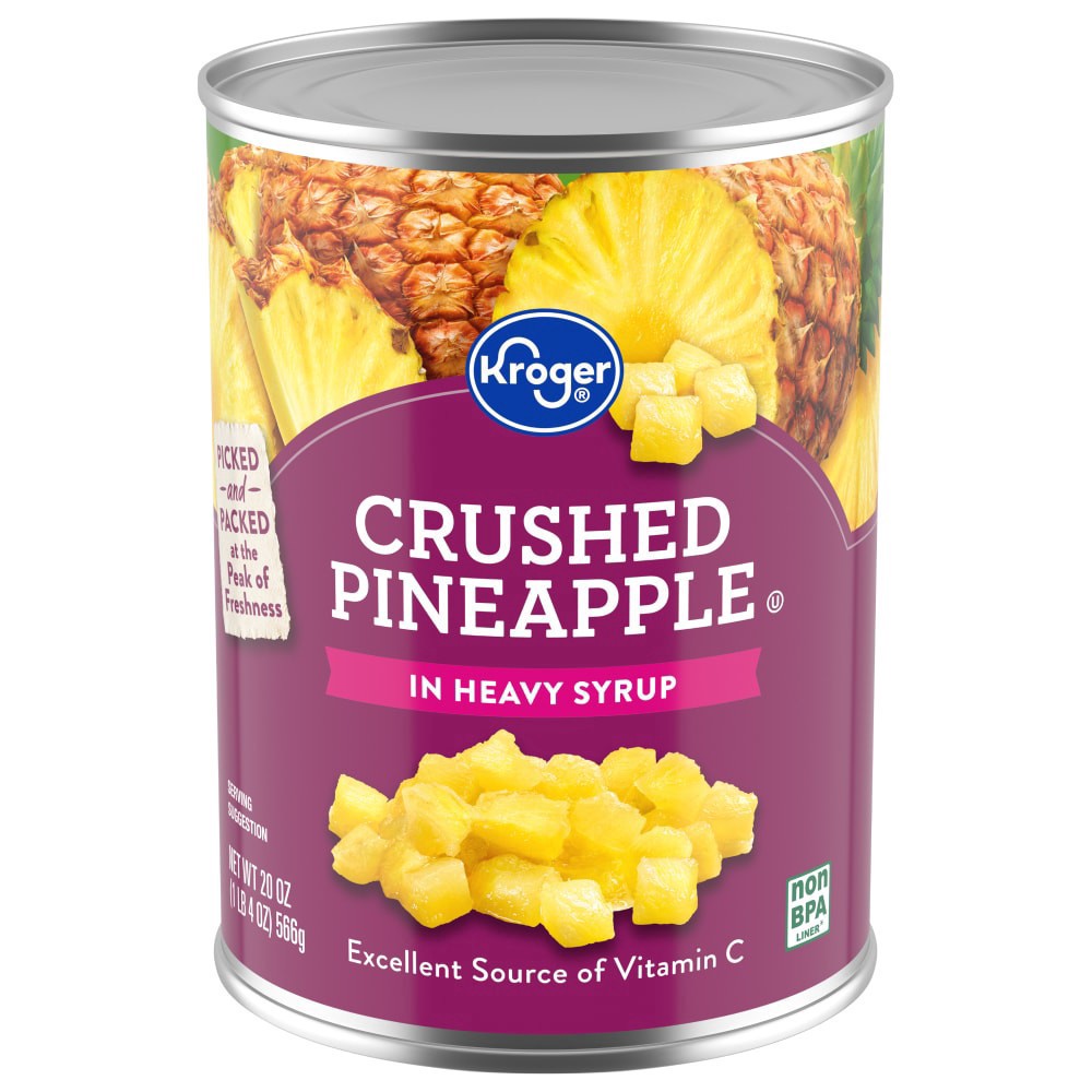 slide 1 of 4, Kroger Crushed Pineapple In Heavy Syrup, 20 oz