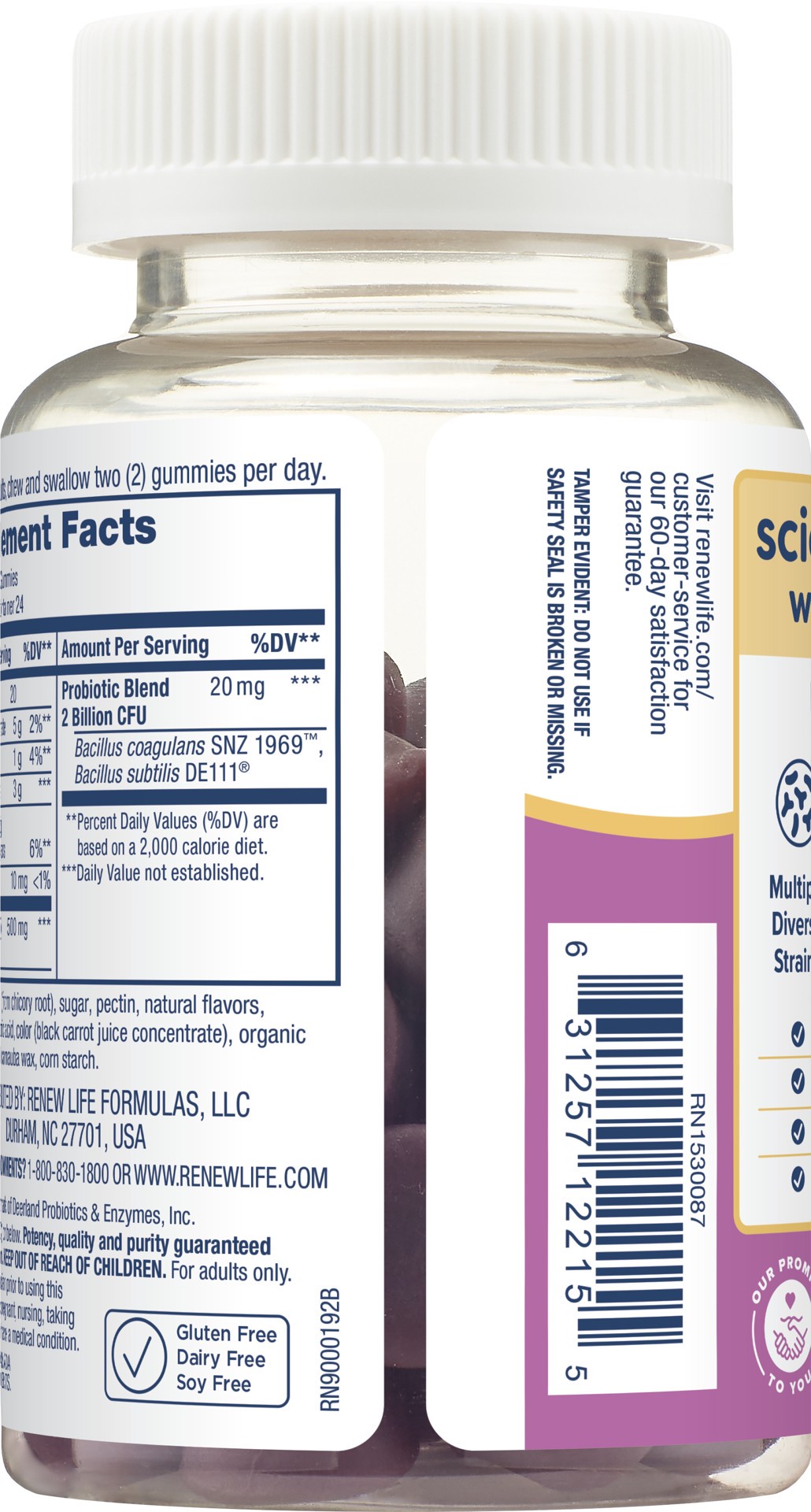 slide 2 of 5, Renew Life Women''s Care Gummy with Prebiotics, Probiotics and Cranberry; Gluten Free, 48 Gummies, 48 ct