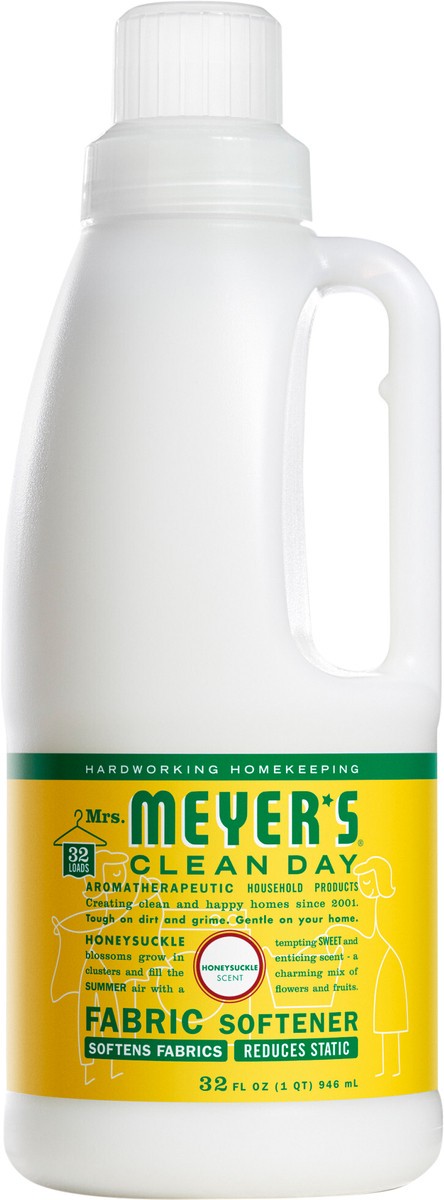 slide 2 of 3, Mrs. Meyer's Clean Day Liquid Fabric Softener, Honeysuckle Scent, 32Ounce Bottle, 32 fl oz