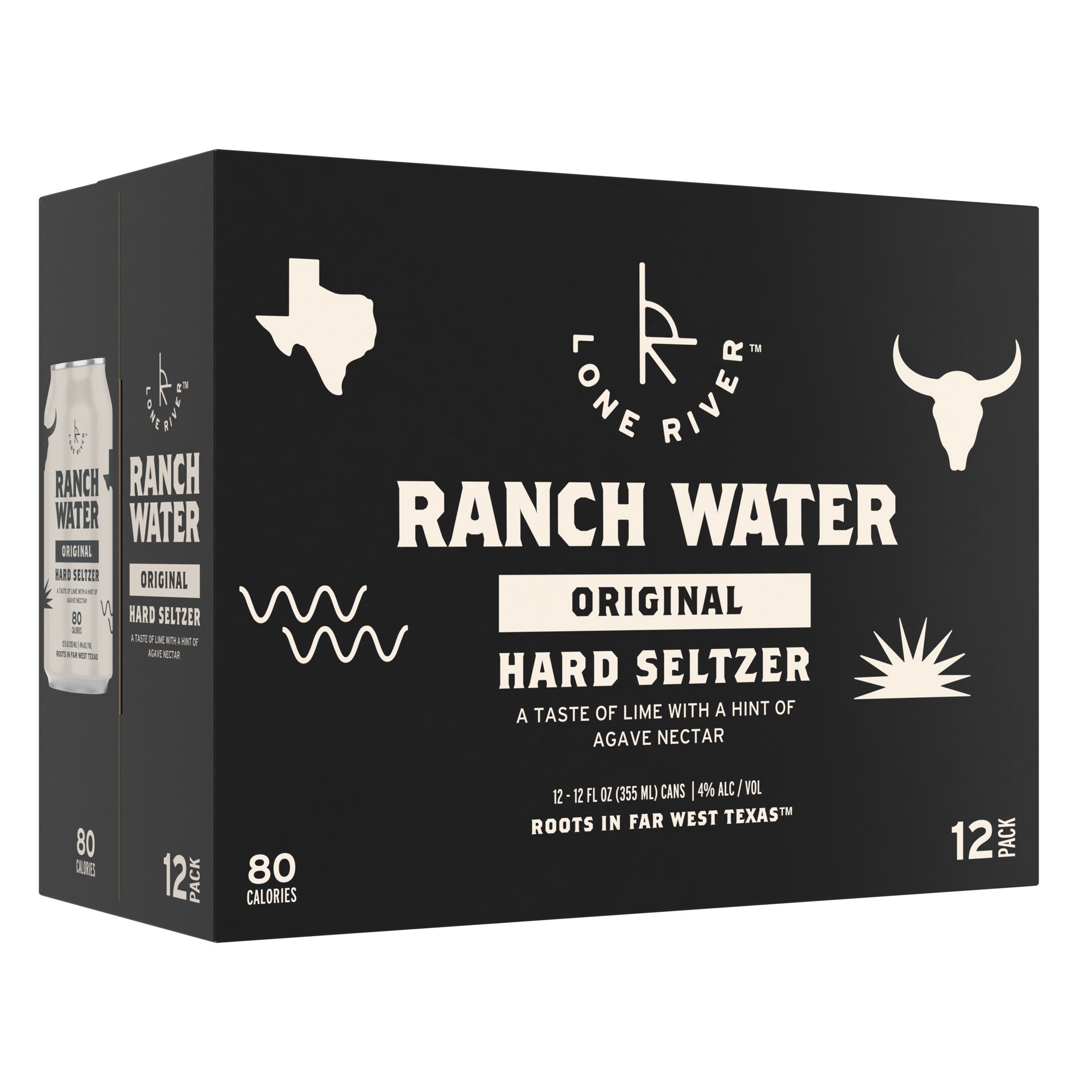 slide 2 of 3, Lone River Ranch Water Original Hard Seltzer, 12 fl oz, 12 Pack Cans, 4% ABV, 12 ct; 12 oz
