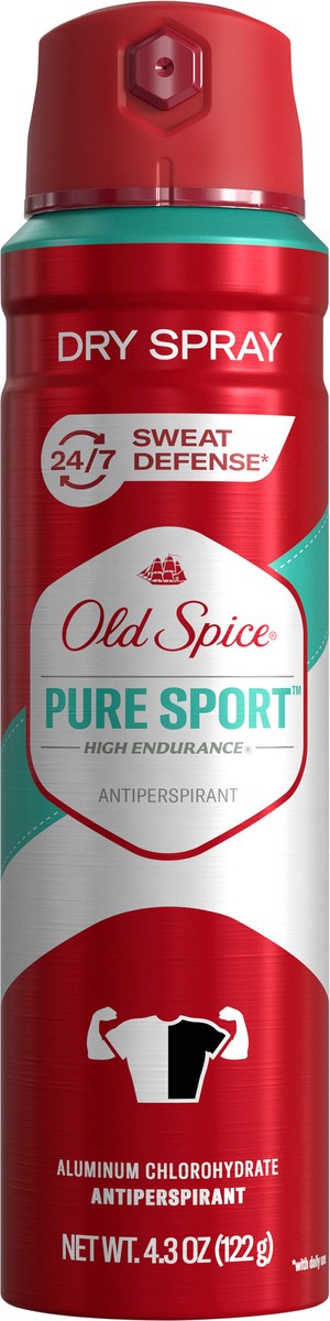 slide 5 of 9, Old Spice Antiperspirant and Deodorant Invisible Dry Spray for Men, 24/7 Freshness, Lasting Sweat and Odor Protection, Legendary Fragrance, High Endurance, Pure Sport Scent, 4.3 oz, 4.3 oz