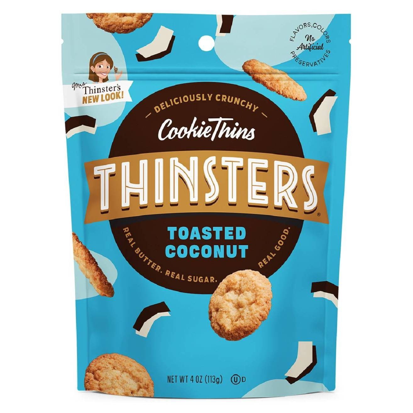 slide 1 of 1, Thinsters Toasted Coconut Cookie Thins, 4 oz