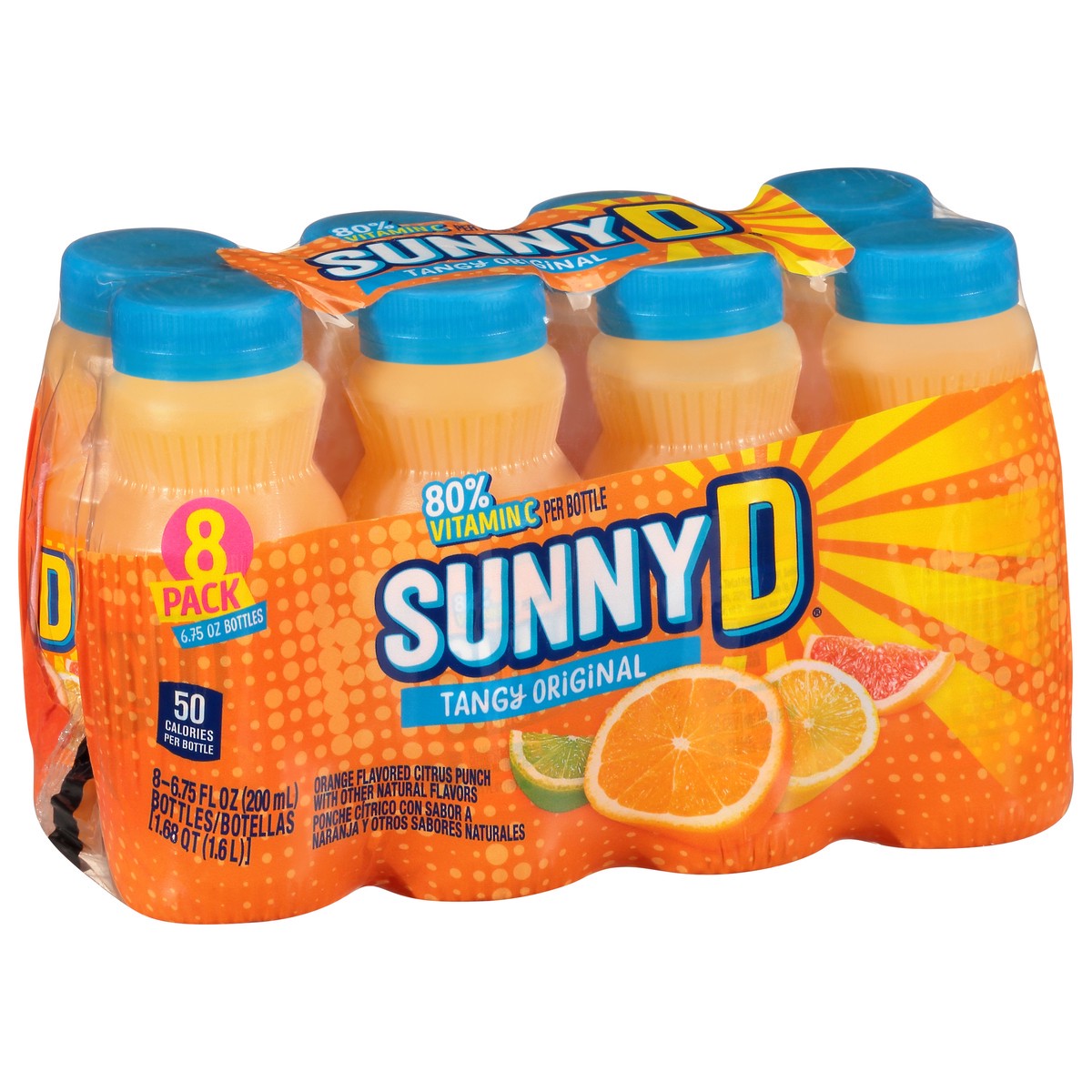 slide 2 of 9, Sunny D Tangy Original Citrus Punch 8-6.75 fl oz Bottles, 8 ct