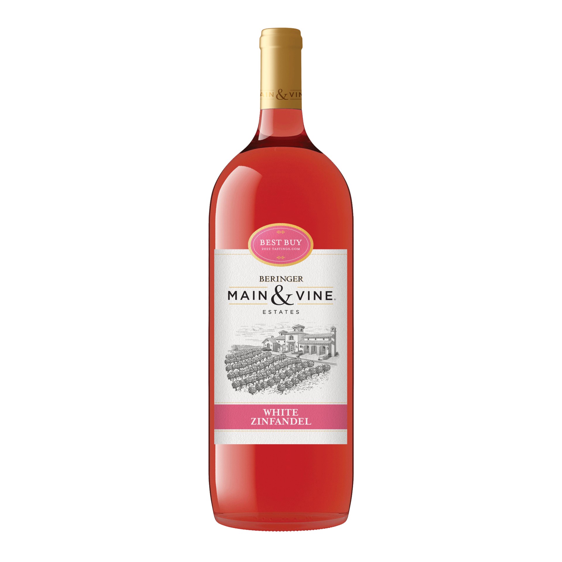 slide 1 of 2, Beringer Main & Vine™ White Zinfandel, Pink Wine, American, 1 ct, 1.5L Bottle, 1.50 liter