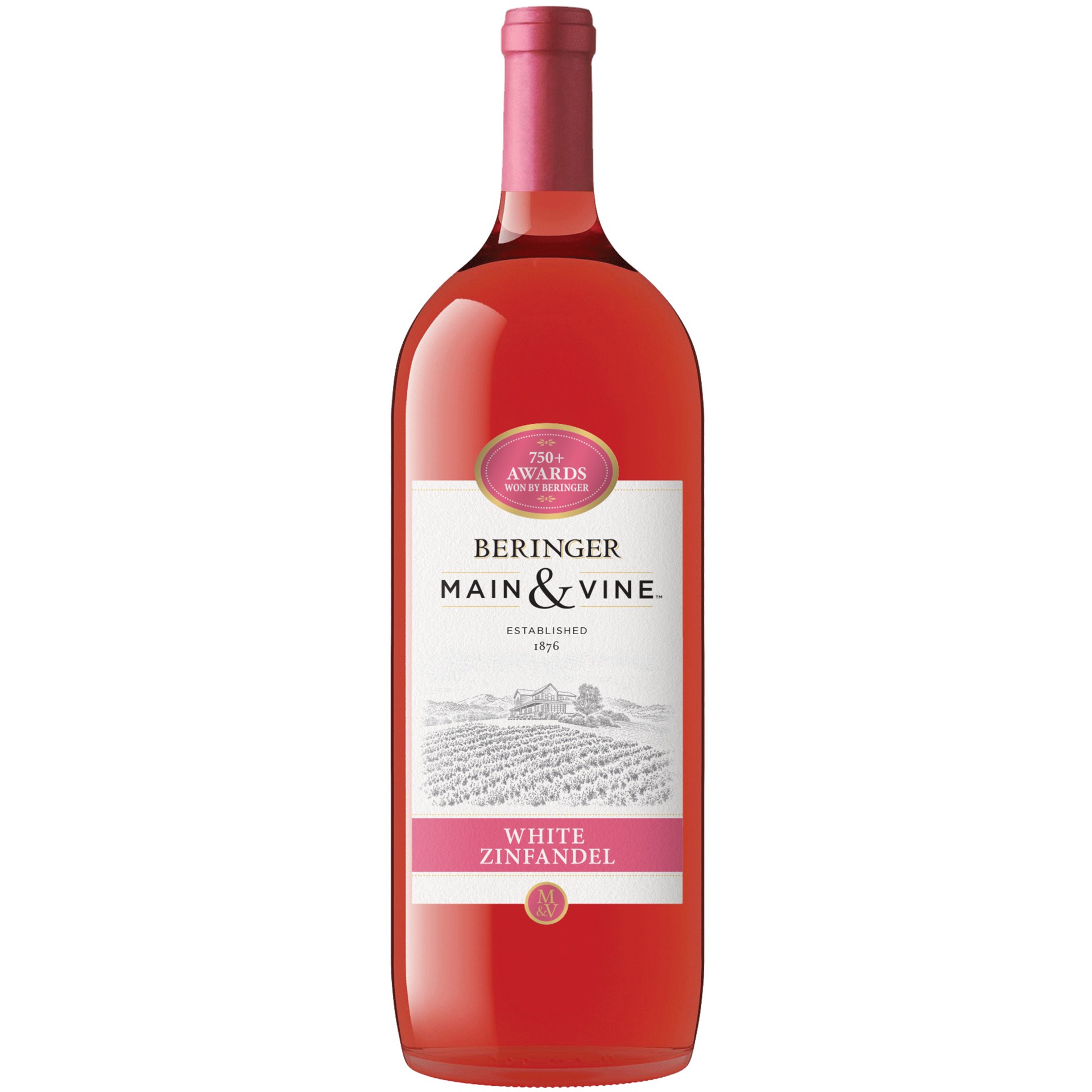 slide 1 of 2, Beringer Main & Vine™ White Zinfandel Pink Wine - 1.5 Liter, American, 1.5 liter