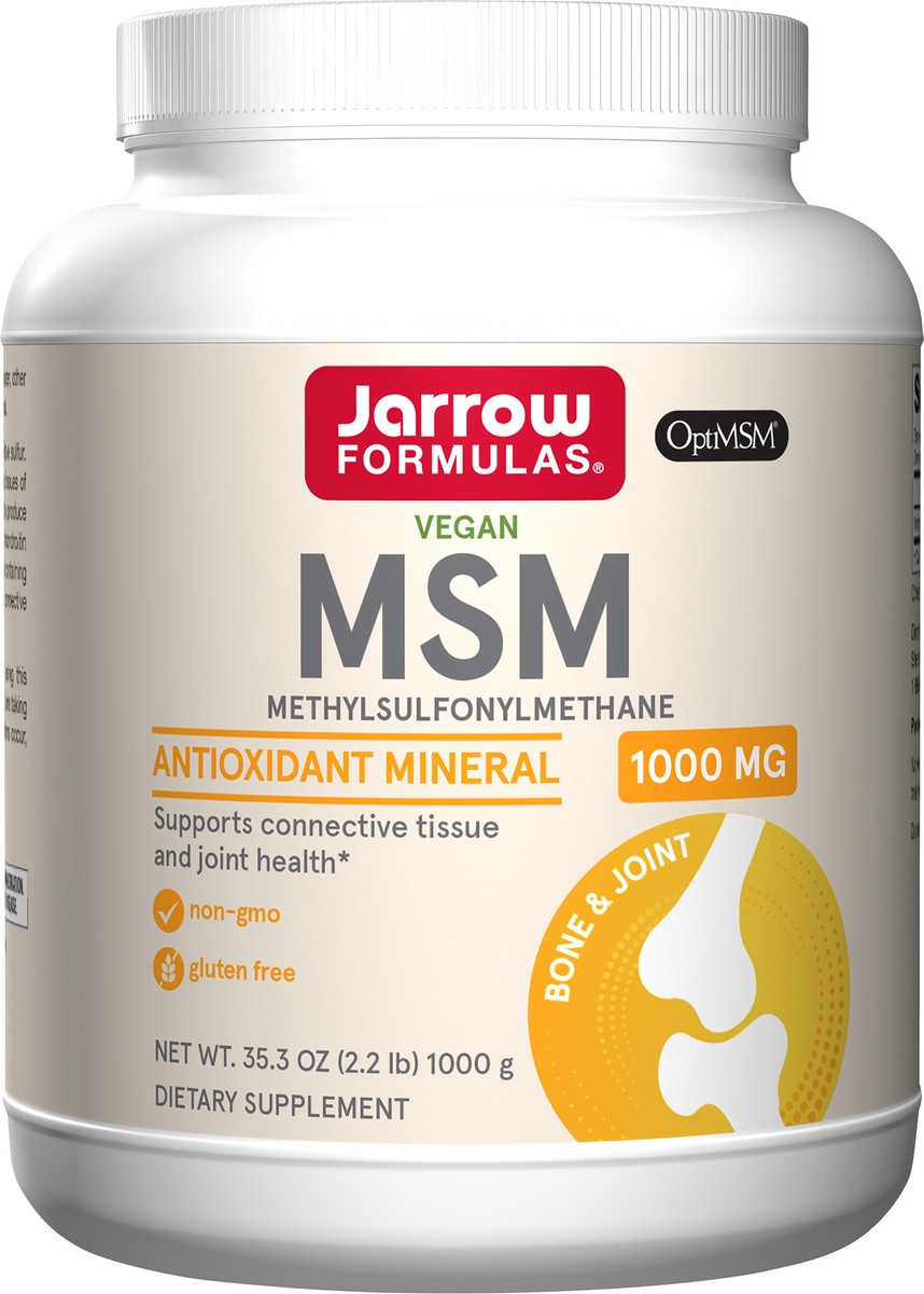 slide 2 of 4, Jarrow Formulas MSM - 2.2 lbs Powder - Methylsulfonylmethane - Source of Sulfur - Antioxidant - Dietary Supplement Supports & Strengthens Joints - Approx. 1000 Servings, 35.3 oz