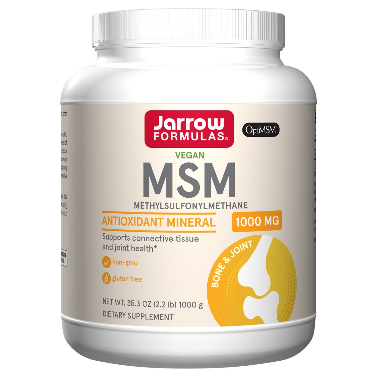 slide 3 of 4, Jarrow Formulas MSM - 2.2 lbs Powder - Methylsulfonylmethane - Source of Sulfur - Antioxidant - Dietary Supplement Supports & Strengthens Joints - Approx. 1000 Servings, 35.3 oz