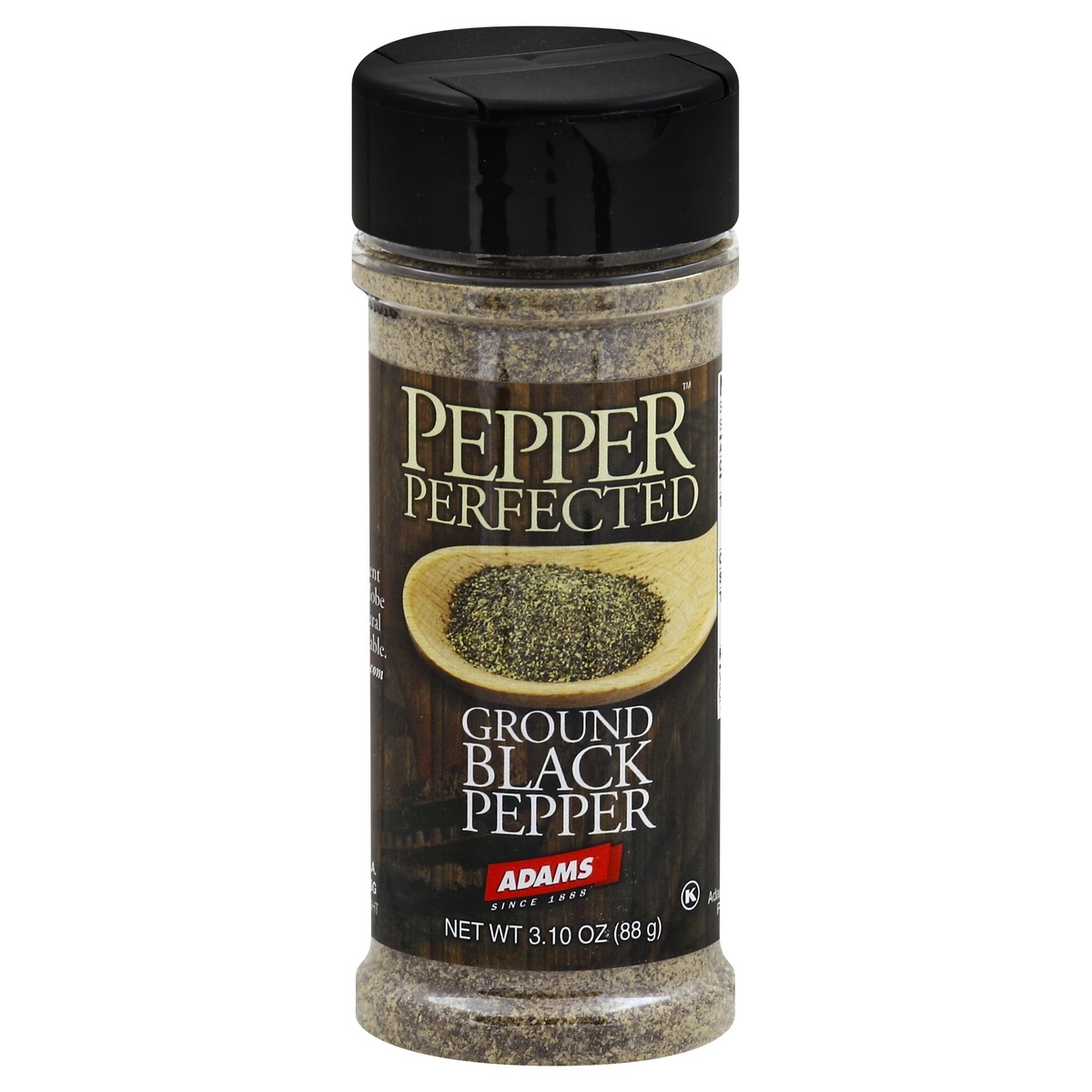 slide 1 of 1, Adams Ground Black Pepper, 3.1 oz