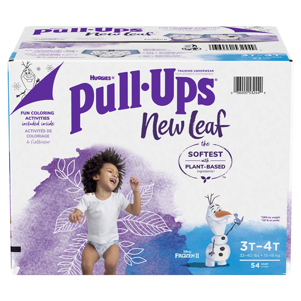 slide 1 of 1, Pull-Ups New Leaf Boys Training Underwear Size 3T-4T, 54 ct