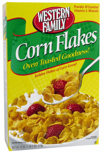 slide 1 of 1, Western Family Corn Flakes, 18 oz