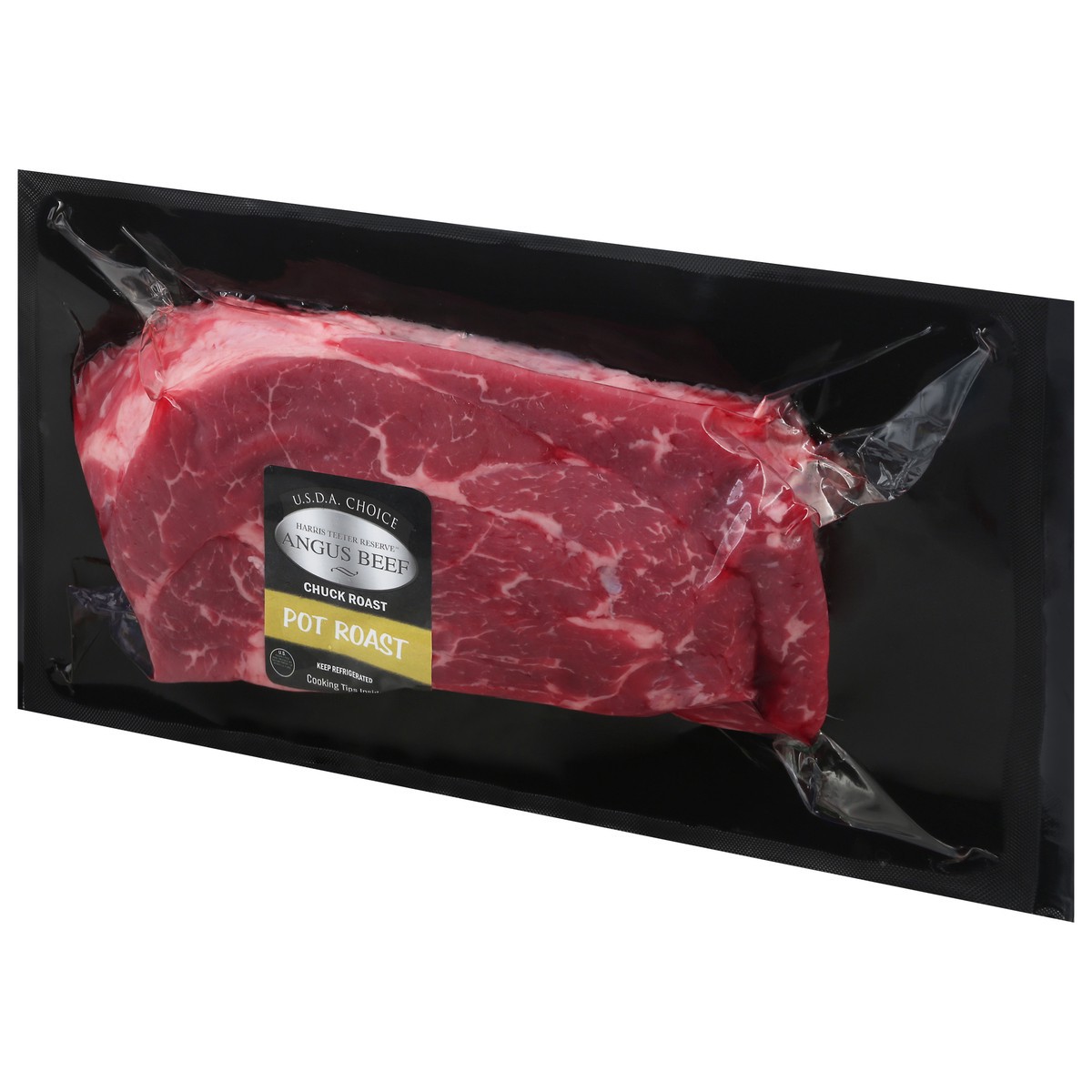 slide 2 of 12, Harris Teeter Reserve USDA Choice Chuck Roast Angus Beef 1 ea, per lb