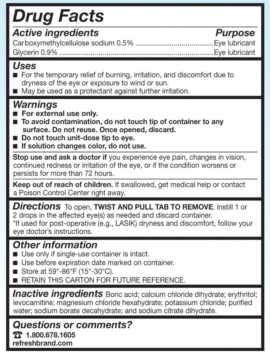 slide 4 of 5, Refresh Optive Lubricant Eye Drops Preservative-Free Tears, 0.01 fl oz (0.4 mL), 30 Single-Use Containers, 0.40 mL